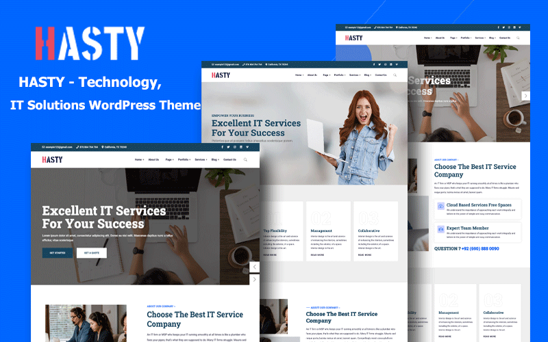 Шаблон Wordpress Hasty - IT Solutions, Technology & Multipurpose Theme WordPress