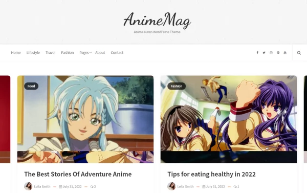 Шаблон Wordpress AnimeMag - Anime News Theme WordPress