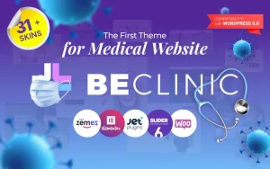 Шаблон Wordpress BeClinic - Multipurpose Medical Clean Theme WordPress