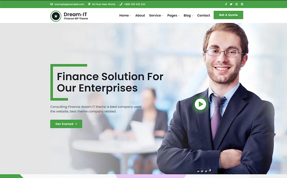 Шаблон WordPress DreamIT - Business Finance & Multi-Purpose Theme WordPress