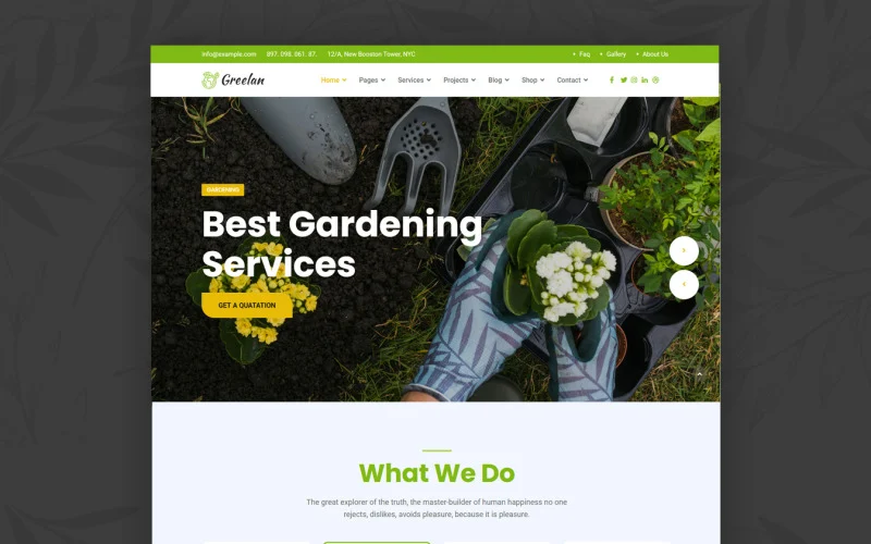 Шаблон Joomla  GreeLan – Gardening Lawn and Landscaping 