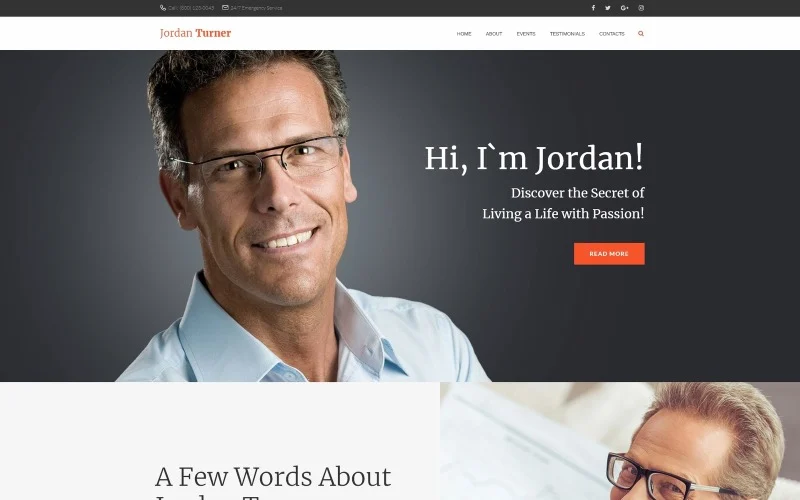 Шаблон Wordpress Jordan Turner - Life Coaching Theme WordPress