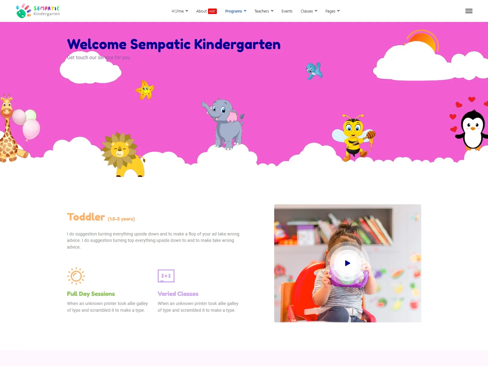 Шаблон Joomla  Sempatic Kindergarten and Kids School Joomla 4 Template 