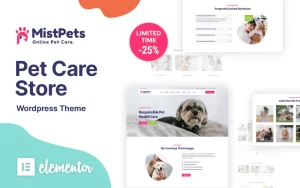 Шаблон Wordpress MistPets - Animal Care & Pet Theme WordPress