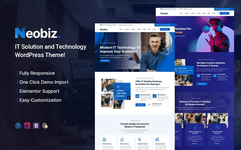 Шаблон Wordpress Neobiz - IT Solution and Technology Theme WordPress