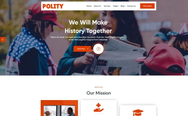 Шаблон Wordpress Polity - Political Theme WordPress