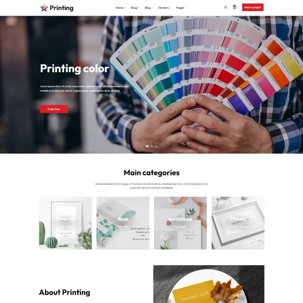 Шаблон Wordpress Printing – Elementor Print Shop Theme WordPress