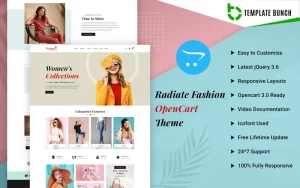 Шаблон OpenCart  Radiate Fashion - Responsive OpenCart Theme for Fashion eCommerce 