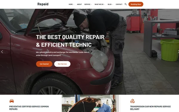 Шаблон Wordpress Repaid - Car Repair Service Theme WordPress