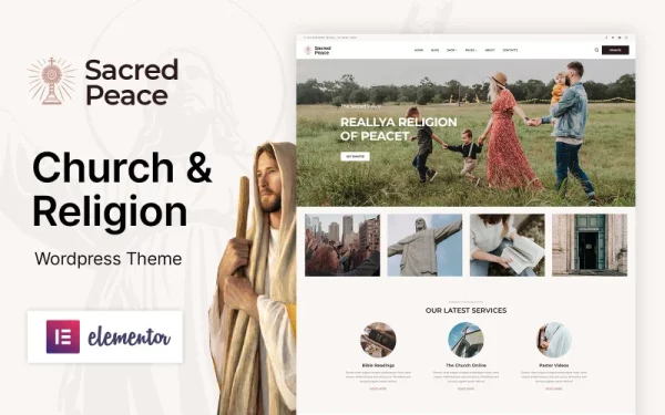 Шаблон Wordpress Sacred Peace - Religion and Church Theme WordPress