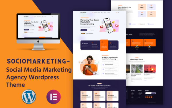 Шаблон Wordpress Sociomarketing - Social Media Marketing Agency Theme WordPress