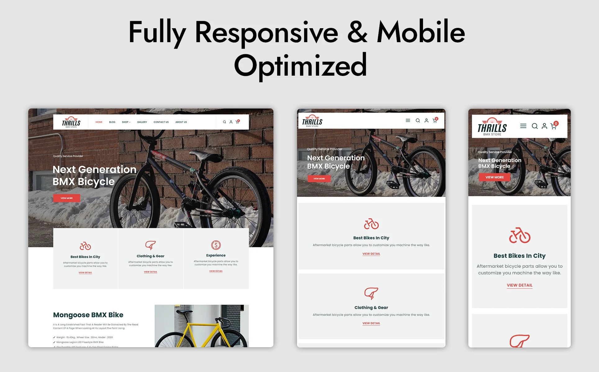 Шаблон WordPress Thrills - Bicycle & Bike Shop Theme WordPress