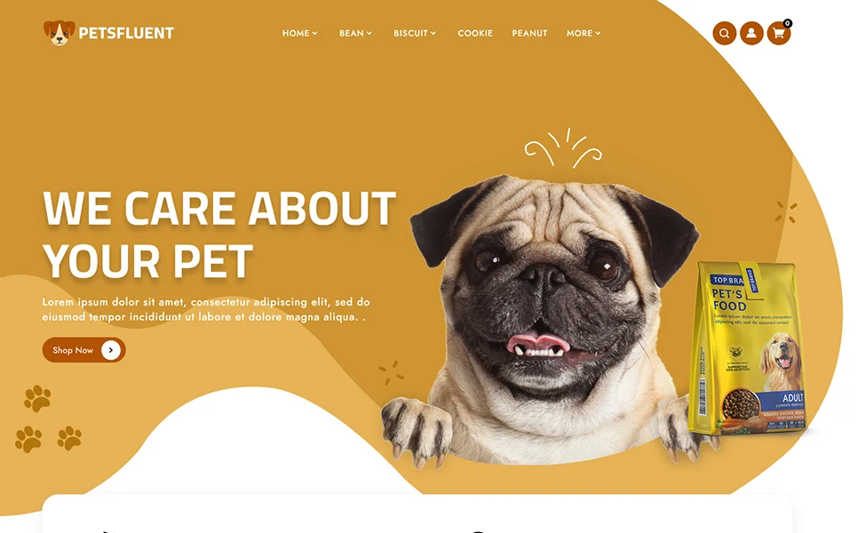 Шаблон OpenCart  Petsfluent - Responsive OpenCart Theme for eCommerce 