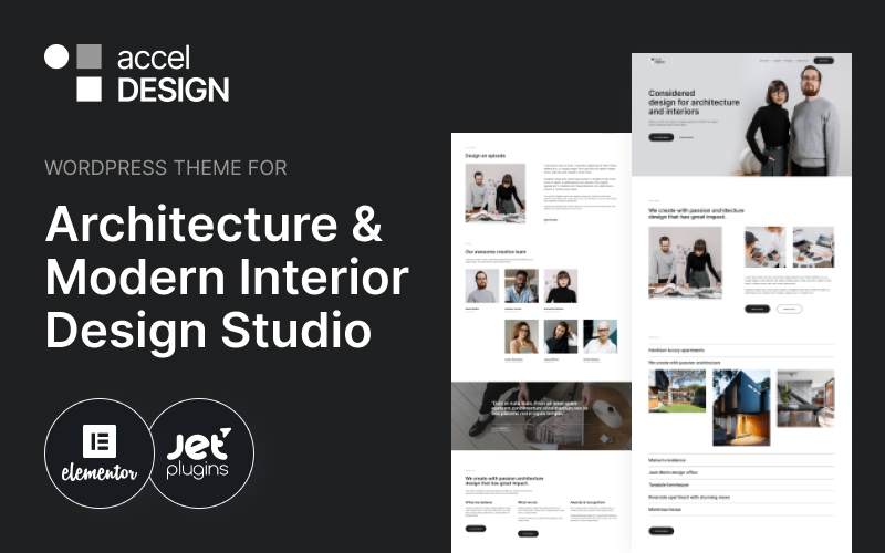 Шаблон Wordpress AccelDesign - Тема WordPress for Architecture & Modern Interior Design Studio
