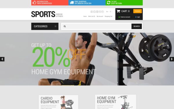 Шаблон OpenCart  Active Sports Store 
