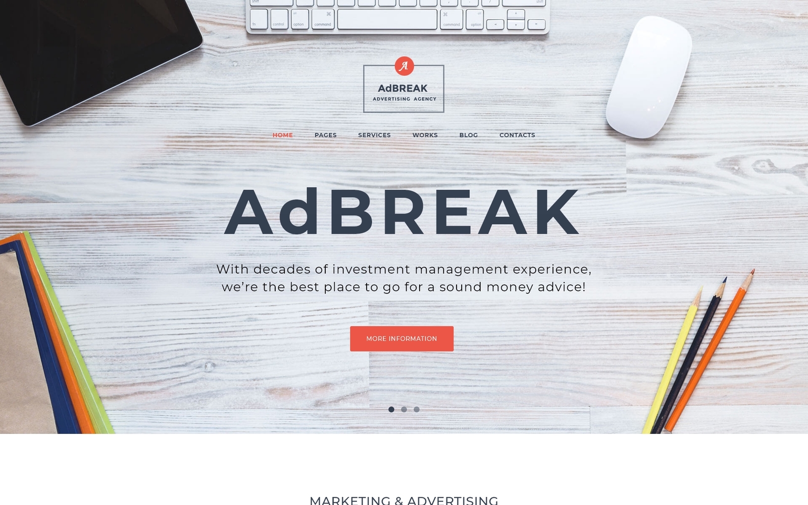 Шаблон Wordpress AdBreak - Advertising Company Theme WordPress