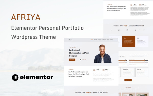 Шаблон Wordpress Afriya - Personal Portfolio, CV and Resume Theme WordPress