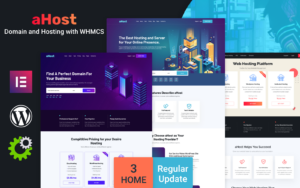 Шаблон Wordpress aHost - Domain and Hosting theme with WHMCS Support Theme WordPress