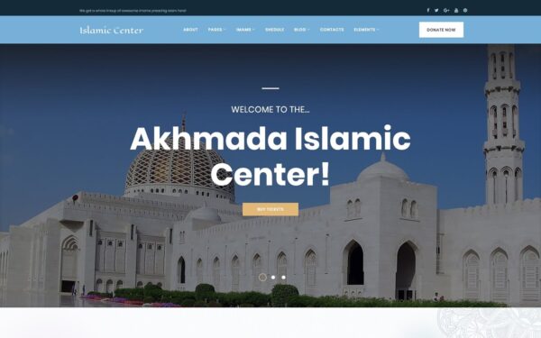 Шаблон Wordpress Akhmada - Islamic Center WordPress theme Theme WordPress
