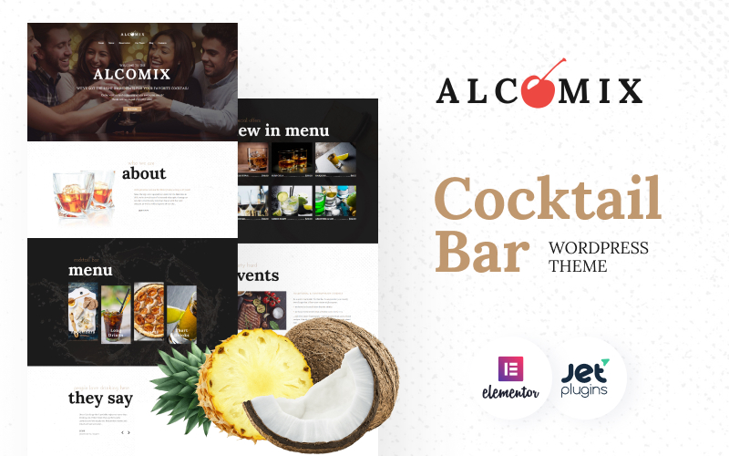 Шаблон Wordpress Alcomix - Cocktail Bar Theme WordPress
