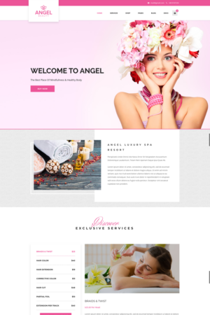 Шаблон Wordpress Angel - Beauty Salon Store WooCommerce WordPress Elementor Theme Theme WordPress