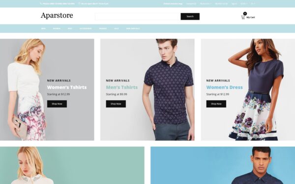 Шаблон OpenCart  Aparstore - Clothing Multipage Modern 