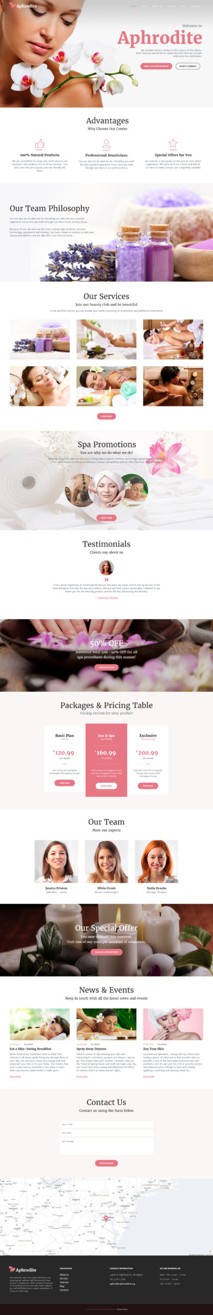 Шаблон Wordpress Aphrodite - Beauty & SPA Salon Responsive Theme WordPress