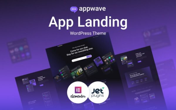 Шаблон Wordpress Appwave - Innovative and Stylish App Landing Page Theme WordPress