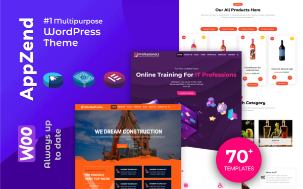 Шаблон Wordpress Appzend - Multipurpose Business Тема WordPresss Free