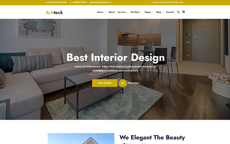 Шаблон Wordpress Artteck - Best Interior Design Theme WordPress
