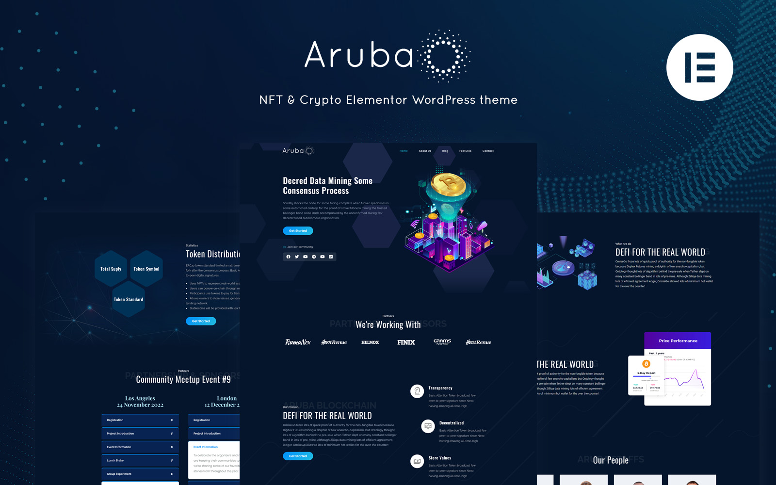 Шаблон Wordpress Aruba - Crypto & ICO Elementor Theme WordPress