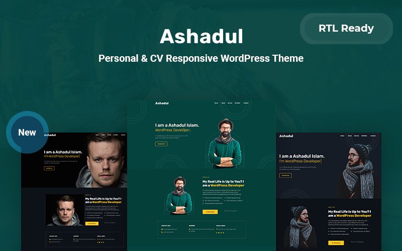 Шаблон Wordpress Ashadul - Personal & CV Responsive Theme WordPress