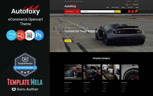 Шаблон OpenCart  Autofoxy - Auto Spare Parts Shop 