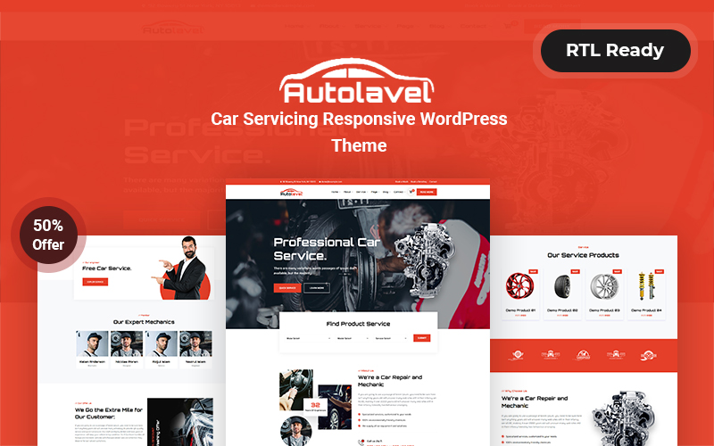 Шаблон WordPress Autolavel - Car service Responsive Theme WordPress