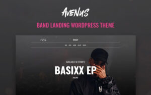 Шаблон Wordpress Avenus - Music One Page Modern WordPress Elementor Theme Theme WordPress