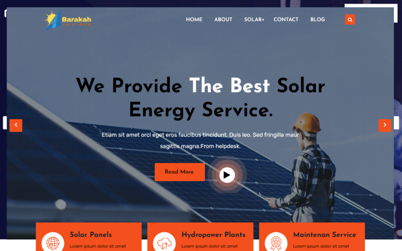 Шаблон Wordpress Baraka - Ecology & Solar Energy Theme WordPress