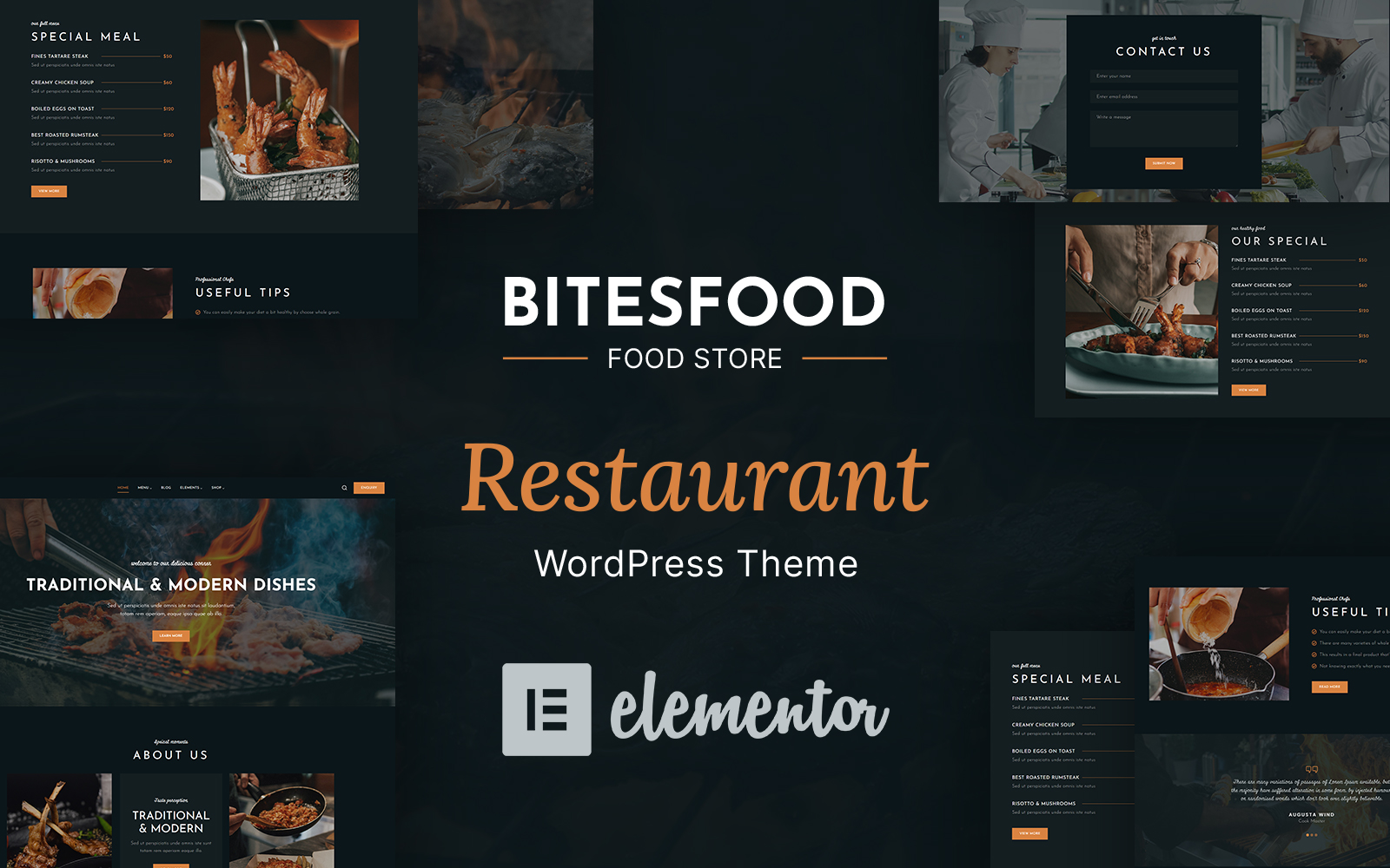 Шаблон Wordpress Bitesfood - Cafe and Restaurant Theme WordPress