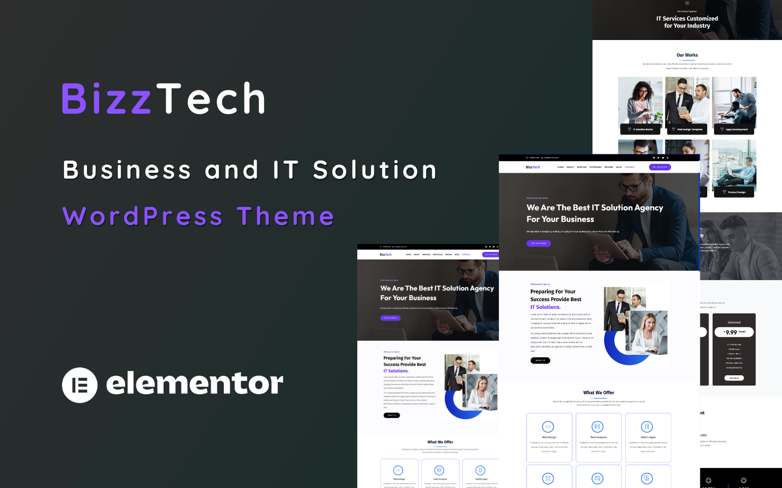 Шаблон Wordpress Bizztech - Multipurpose Business and IT Solution One Page Theme WordPress
