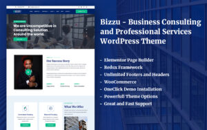 Шаблон Wordpress Bizzu - Business Consulting and Professional Services Theme WordPress