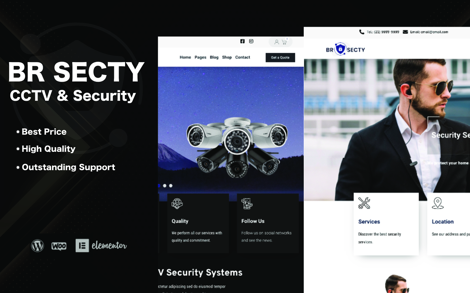 Шаблон Wordpress BR Secty - CCTV and Security Wordpress Theme Theme WordPress