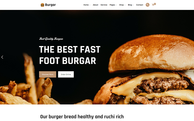 Шаблон Wordpress Burgar - Fast Food Burger Theme WordPress