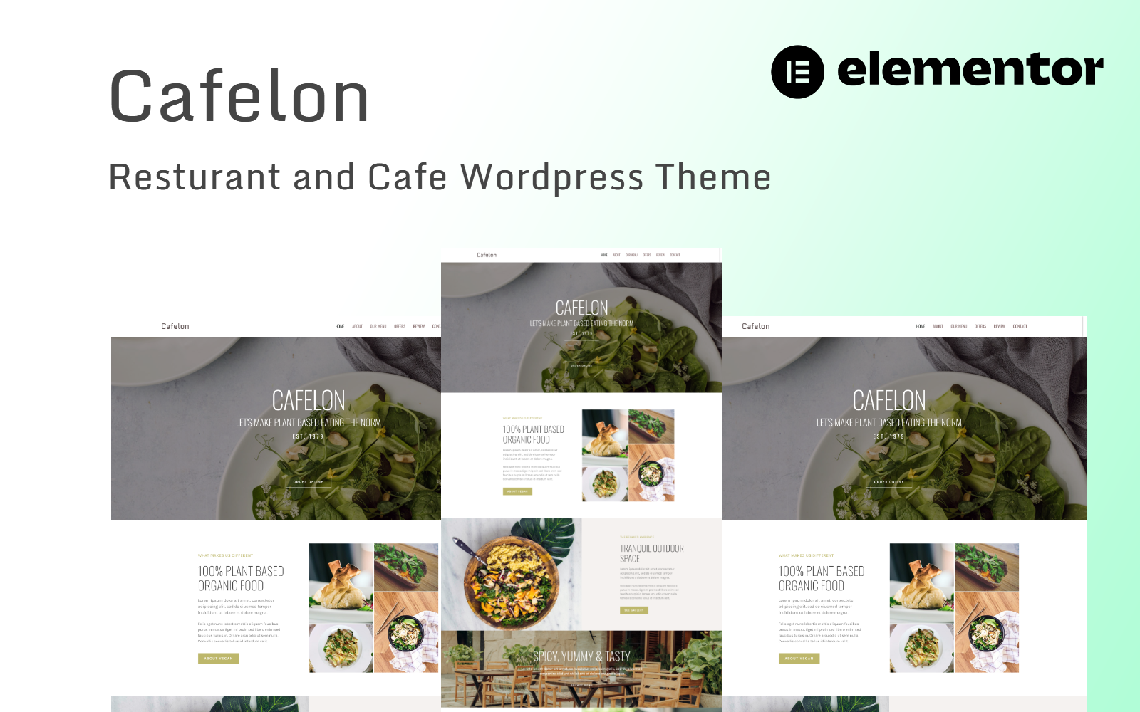 Шаблон Wordpress Cafelon - Café and Restaurant One Page Theme WordPress