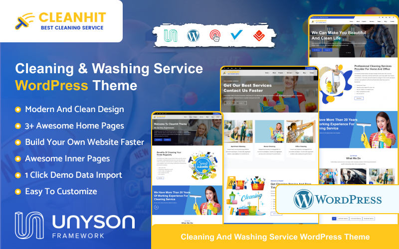 Шаблон WordPress Cleanhit - Dry Cleaning Laundry Service Theme WordPress