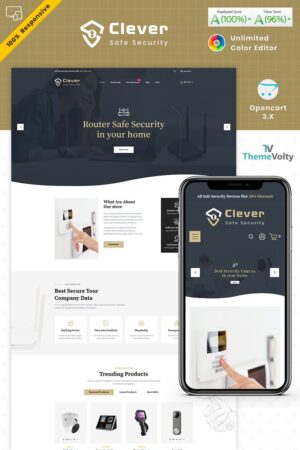 Шаблон OpenCart  Clever Electronics–Security Store Opencart Template 