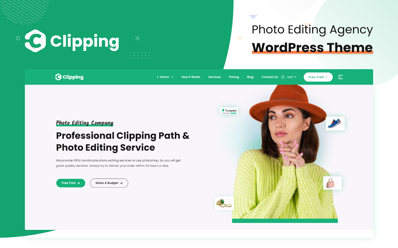 Шаблон Wordpress Clipping - Photo Editing Agency Theme WordPress
