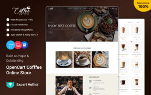 Шаблон OpenCart  Coffee - Tea, Coffee, Drinks, and Beverages Store OpenCart Theme 