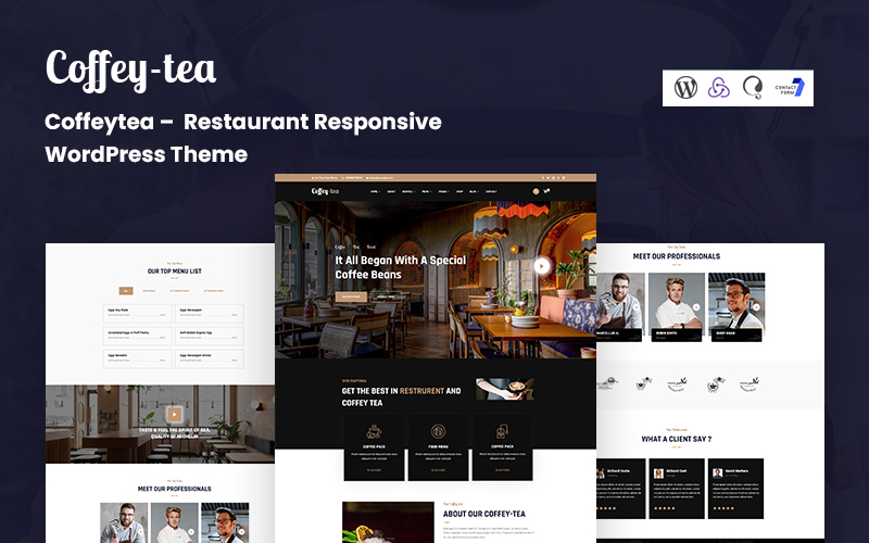 Шаблон WordPress Coffeytea - Restaurant Responsive Theme WordPress