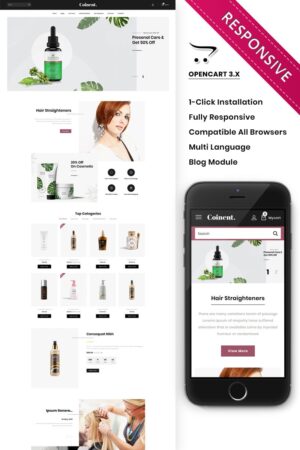 Шаблон OpenCart  Coinent - The Cosmetic Store Responsive 
