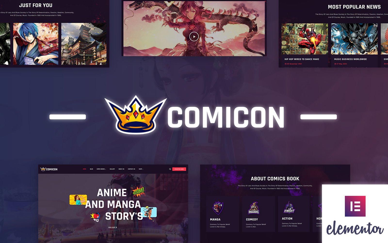 Шаблон Wordpress Comicon - Anime and Manga Theme WordPress