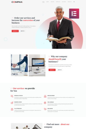 Шаблон WordPress Compax - Minimal Creative Business WordPress Elementor Theme Theme WordPress